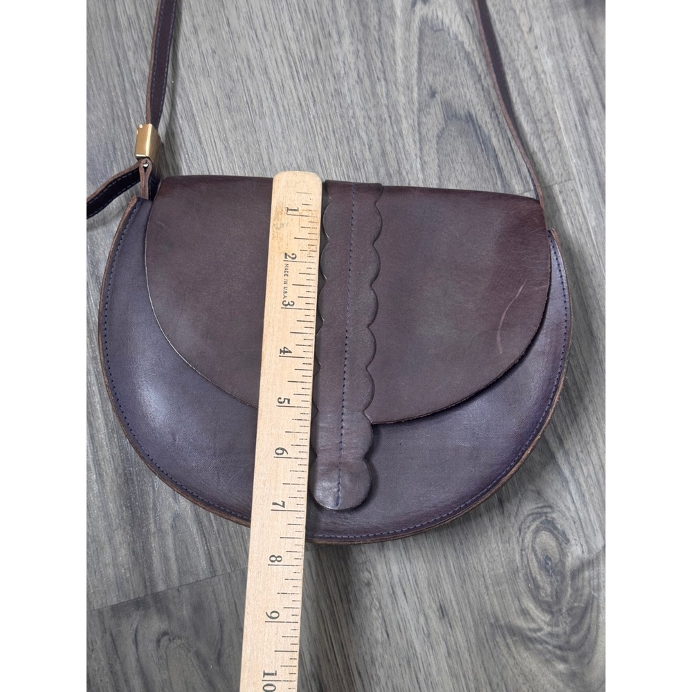 Clare V Shoulder Bag Brown Leather Saddle Crossbody French Girl Quiet Luxury - Picture 3 of 12